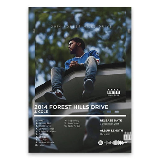 J. Cole 2014 Forest Hills Drive Album Poster