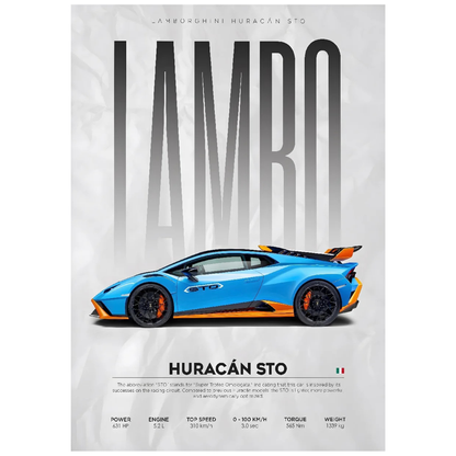 Lamborghini Huracan STO Supercar Poster