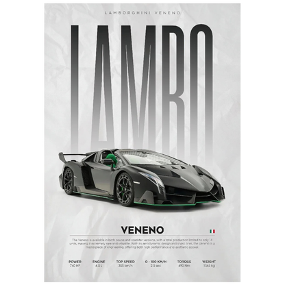 Lamborghini Veneno Hypercar Poster