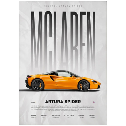 McLaren Artura Spider Supercar Poster