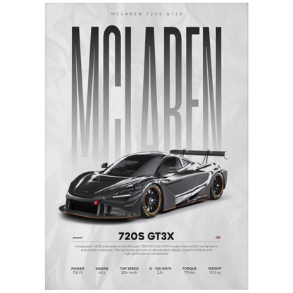 McLaren 720S GT3X Race Car Poster