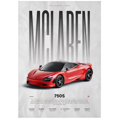McLaren 750S Supercar Poster