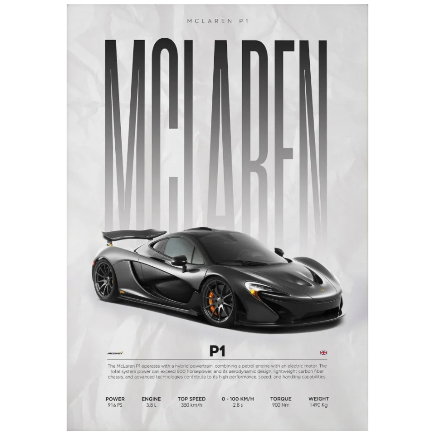 McLaren P1 Hypercar Poster