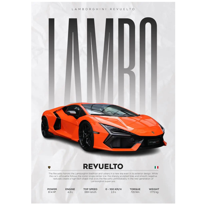 Lamborghini Revuelto Supercar Poster