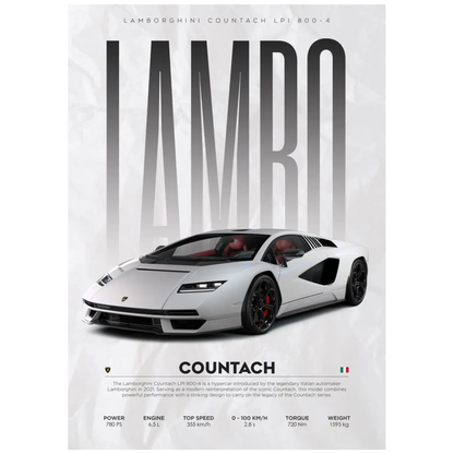 Lamborghini Countach LPI 800-4 Hypercar Poster