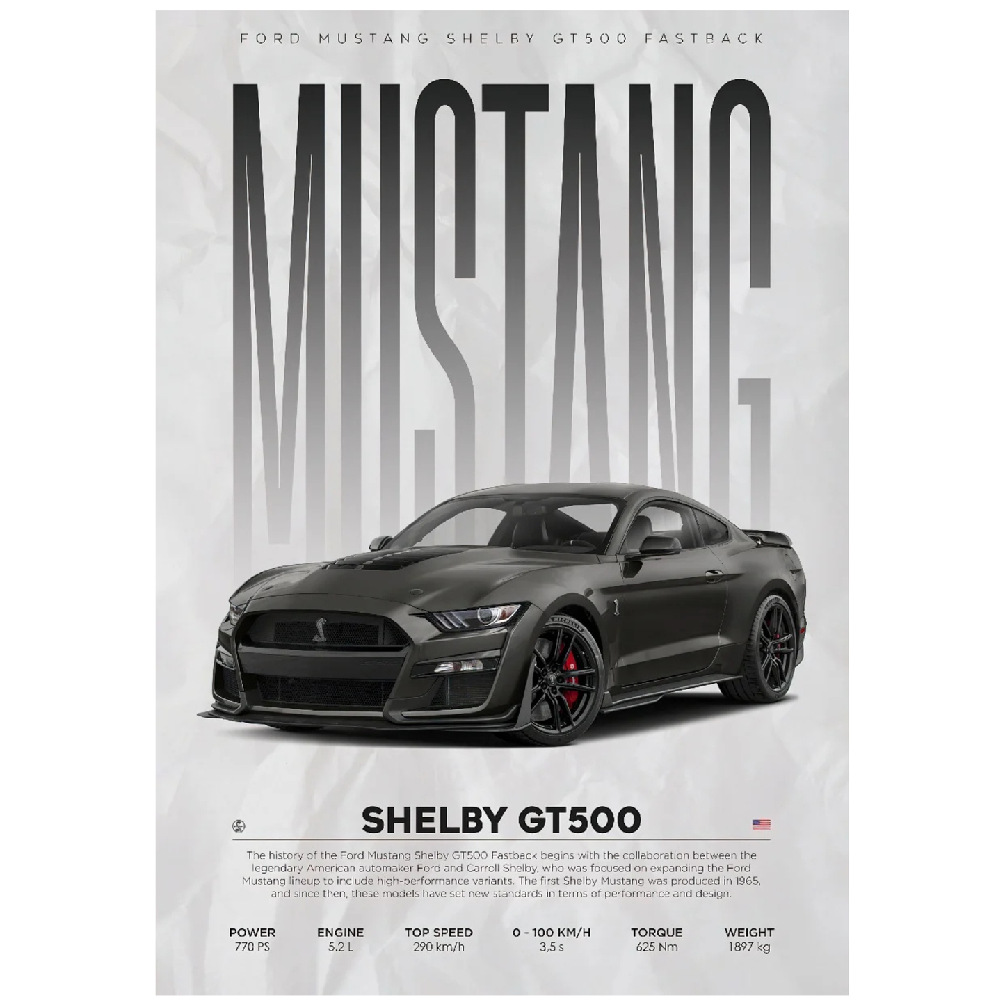 Ford Mustang Shelby GT500 Muscle Poster