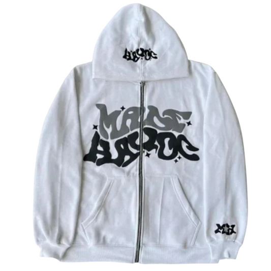 White MadeHavoc Zip Up Hoodie