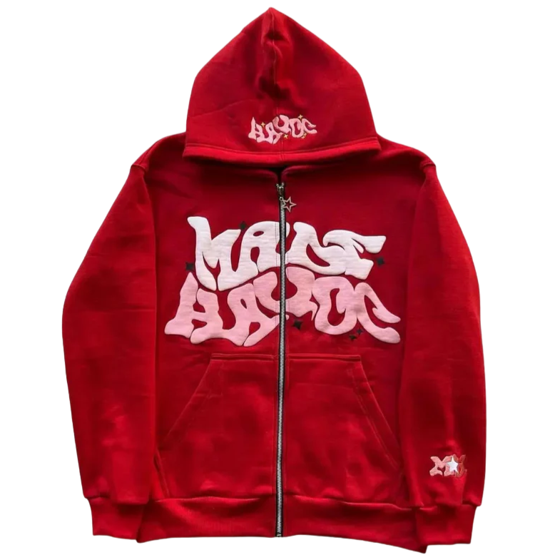 Red MadeHavoc Zip Up Hoodie