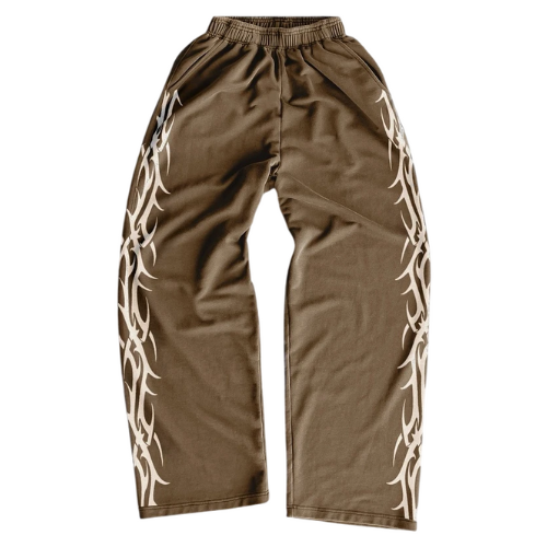 Brown Graphic Sweatpants