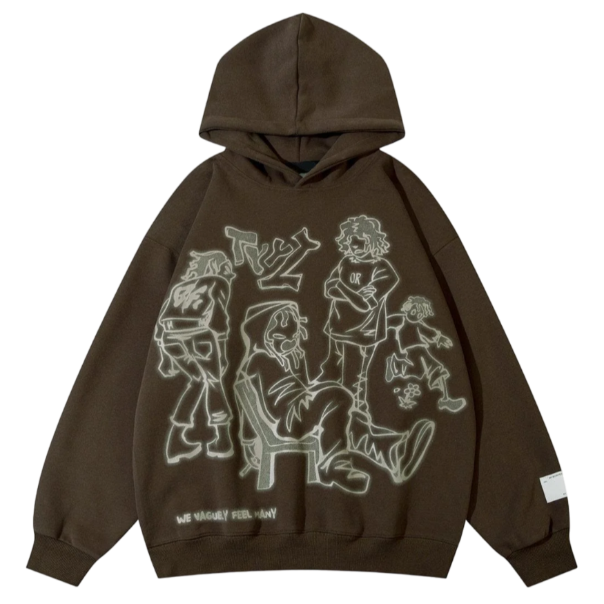 Mocha Cartoon Hoodie